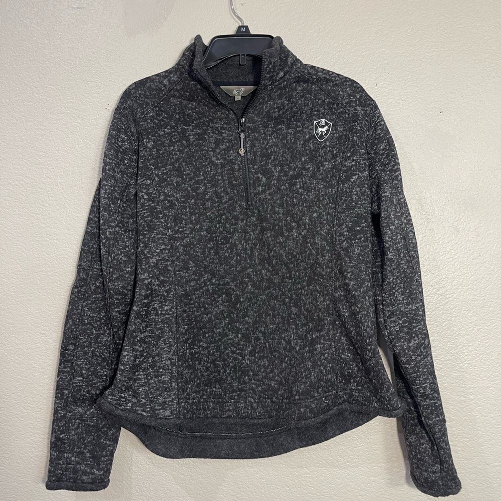Goode Rider charcoal Heather 1/4 zip fleece